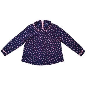 [B1] Allegra K Ruffle Peter Pan Collar Long Sleeves Blouse Tops, Size XL